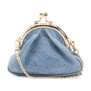 ISADORA Made In Italy Leather El Charro Print Kiss Lock Detachable Pouch